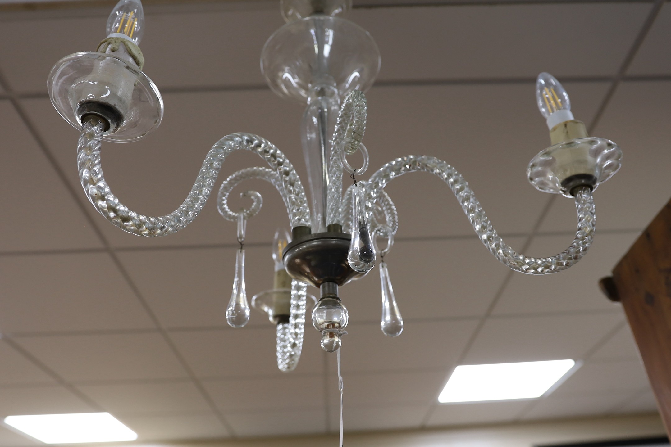 A venetian three light chandelier, 56cm
